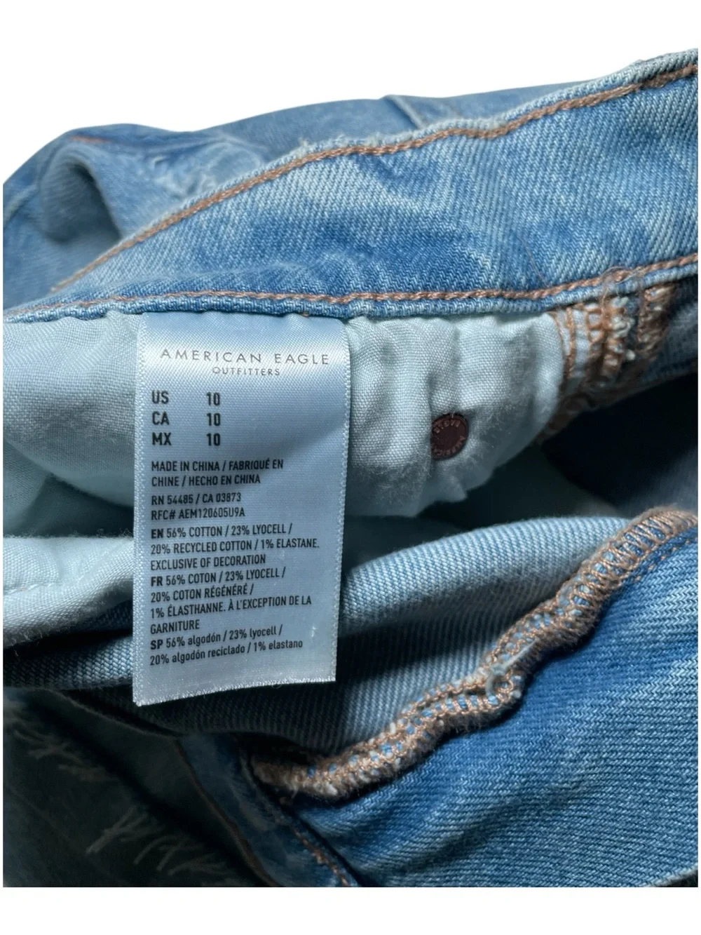 American Eagle AE Ex-Boyfriend Denim Shorts Distressed Light Wash Size 10